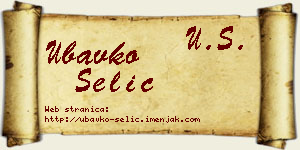 Ubavko Selić vizit kartica